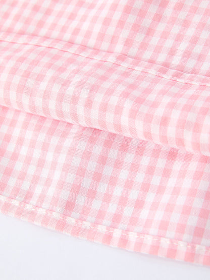 Girls Summer Crocodile Embroidered Smocked Dress