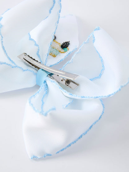 Back-to-school Truck Applique Girls Hairpin 4 Inches/6.25 inches
