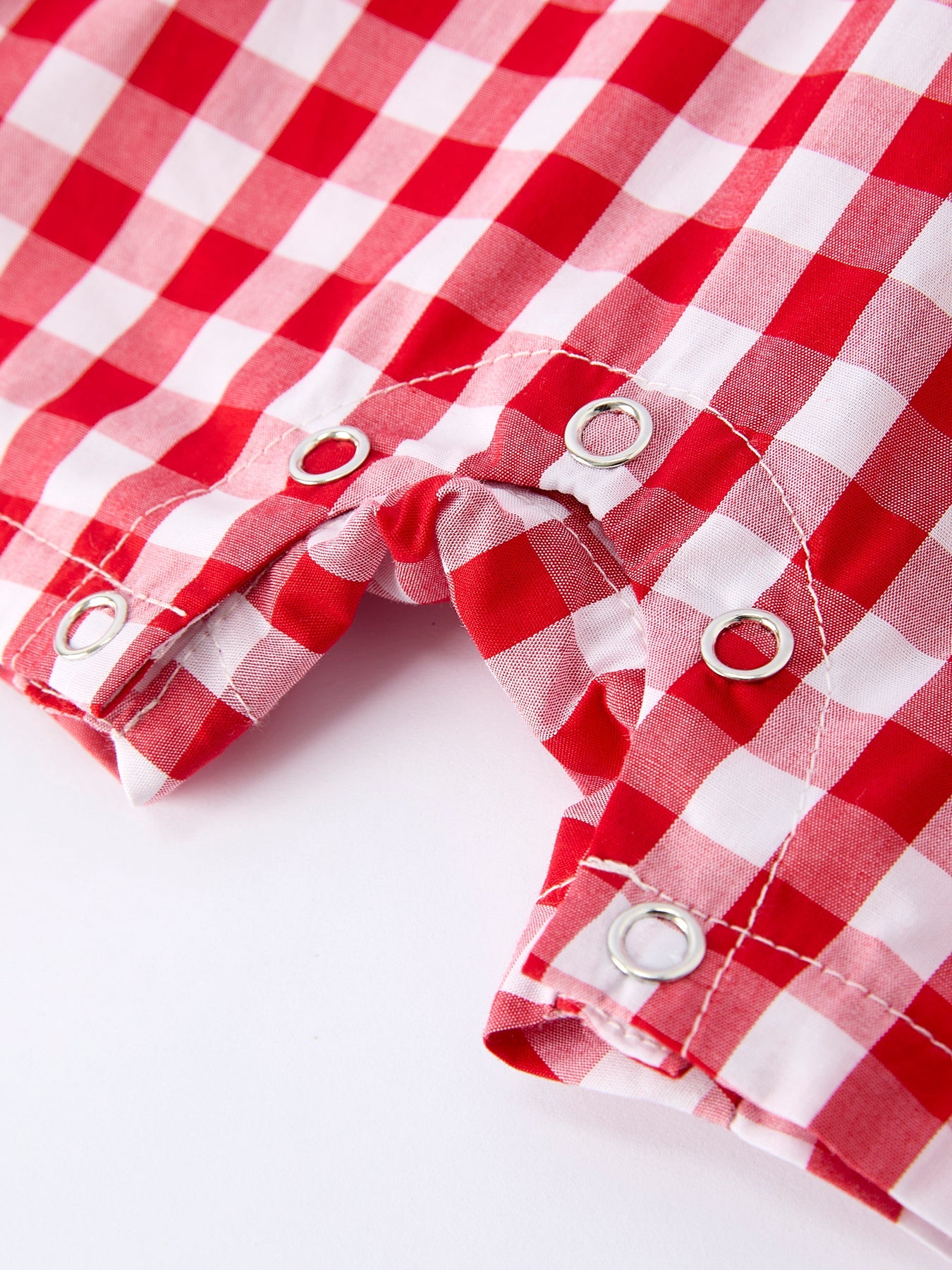 Summer Plaid Smocked Ruffle Boys Romper Sibling Outfits