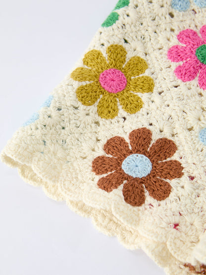 Summer Crochet Floral Girl Set