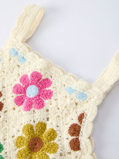 Summer Crochet Floral Girl Set