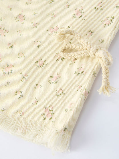 Floral Baby Girl Sleeveless Jumpsuit with Pockets