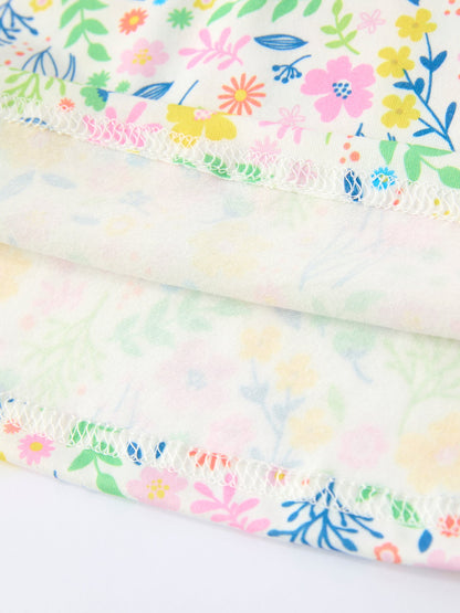 Easter Bunny Embroidered Pom-Pom Short-Sleeved  Girls Dress