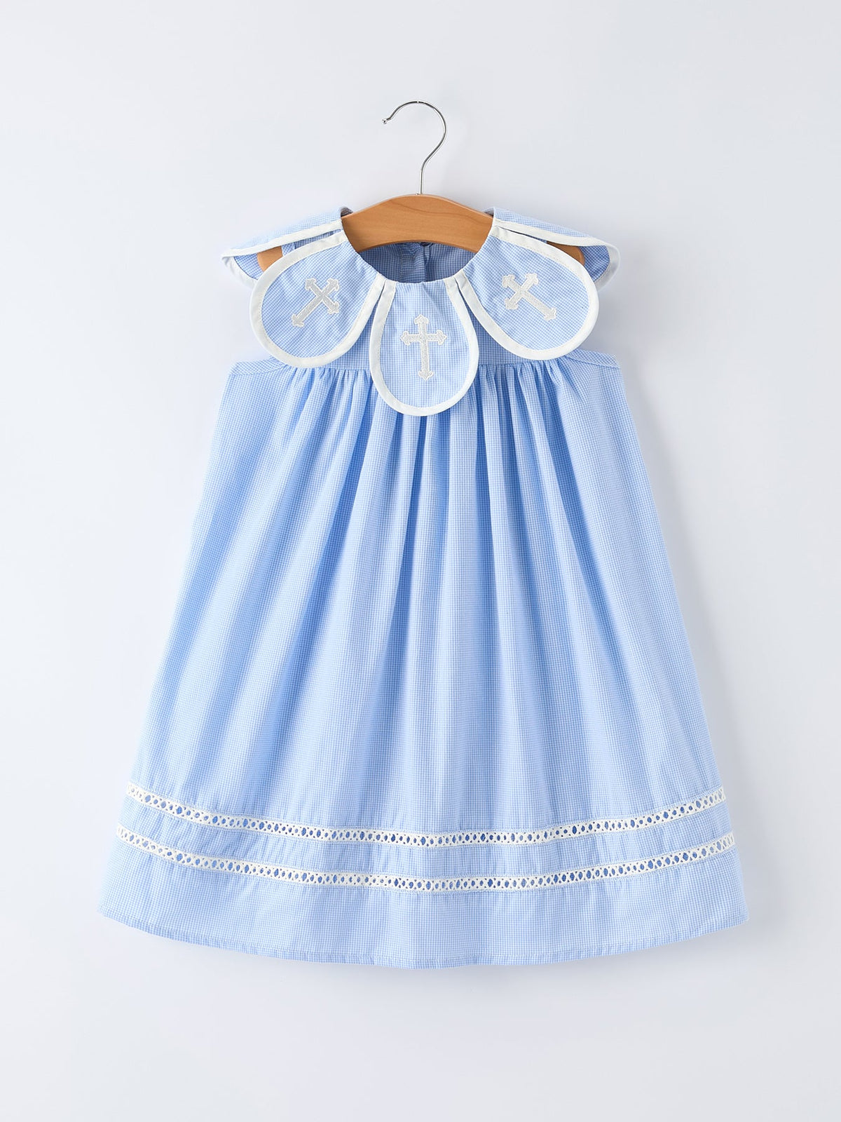 blue dress christening Petal Peter Pan Collar Bishop Girls 5 Model:Julia Bardot Women's Oriella Vegan Size:36 Regular elastic band with lace
