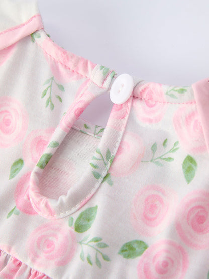Floral Smocked Petal Peter Pan Collar Dress