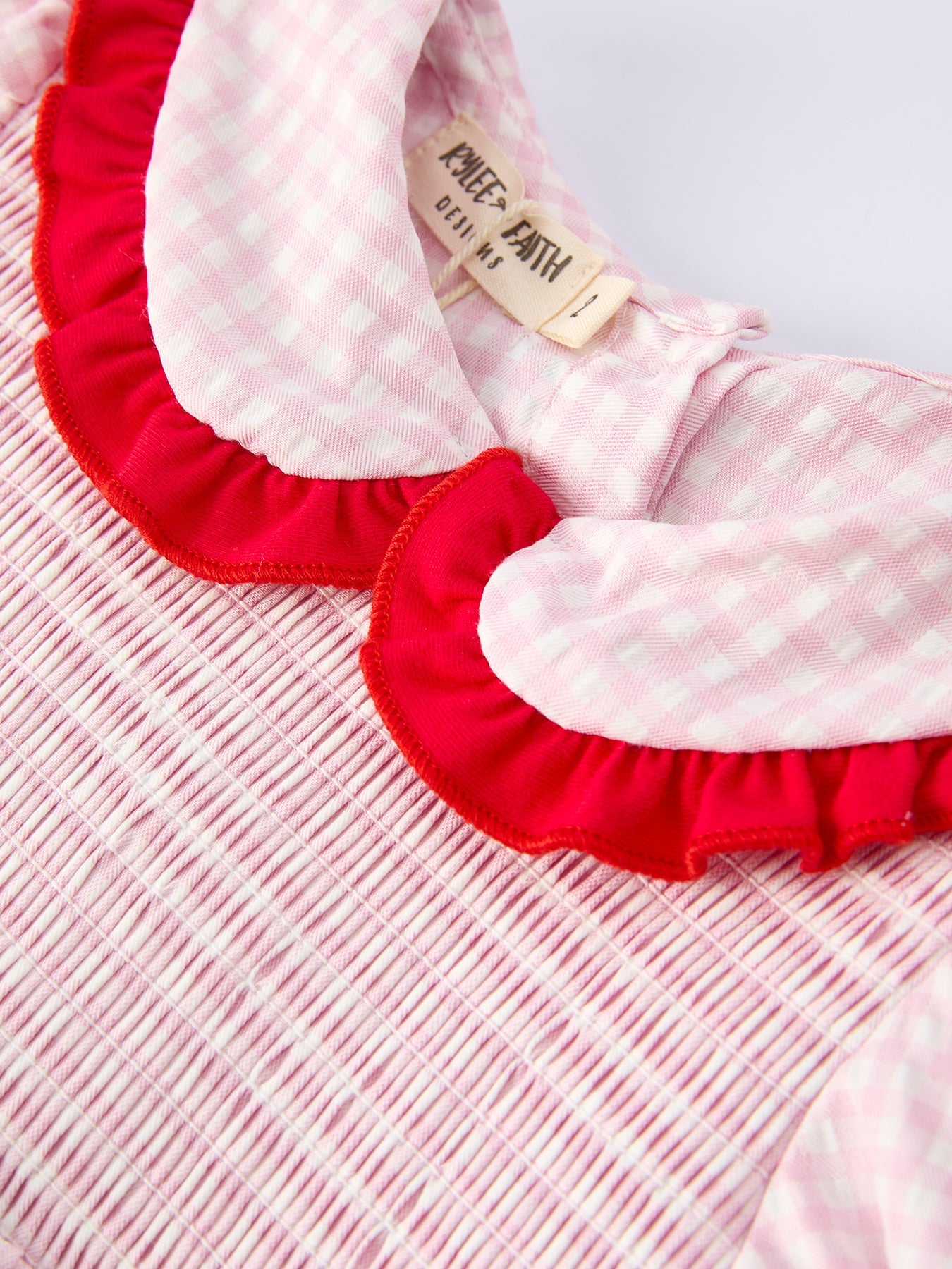 PREORDER Girls' Plaid Smocked Strawberry Applique Shorts Set