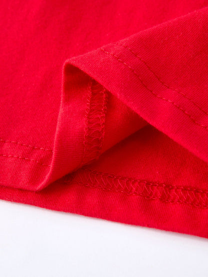 Strawberry Bow Girls Ruffle Top and Bell Bottoms Set