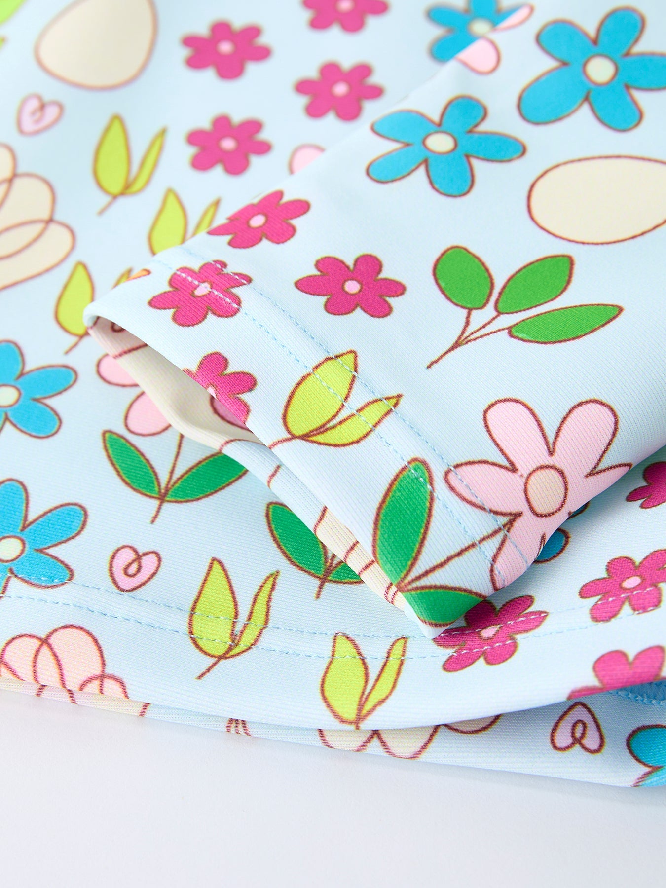 Summer Chicken Print Girls Long Sleeve Swim Set