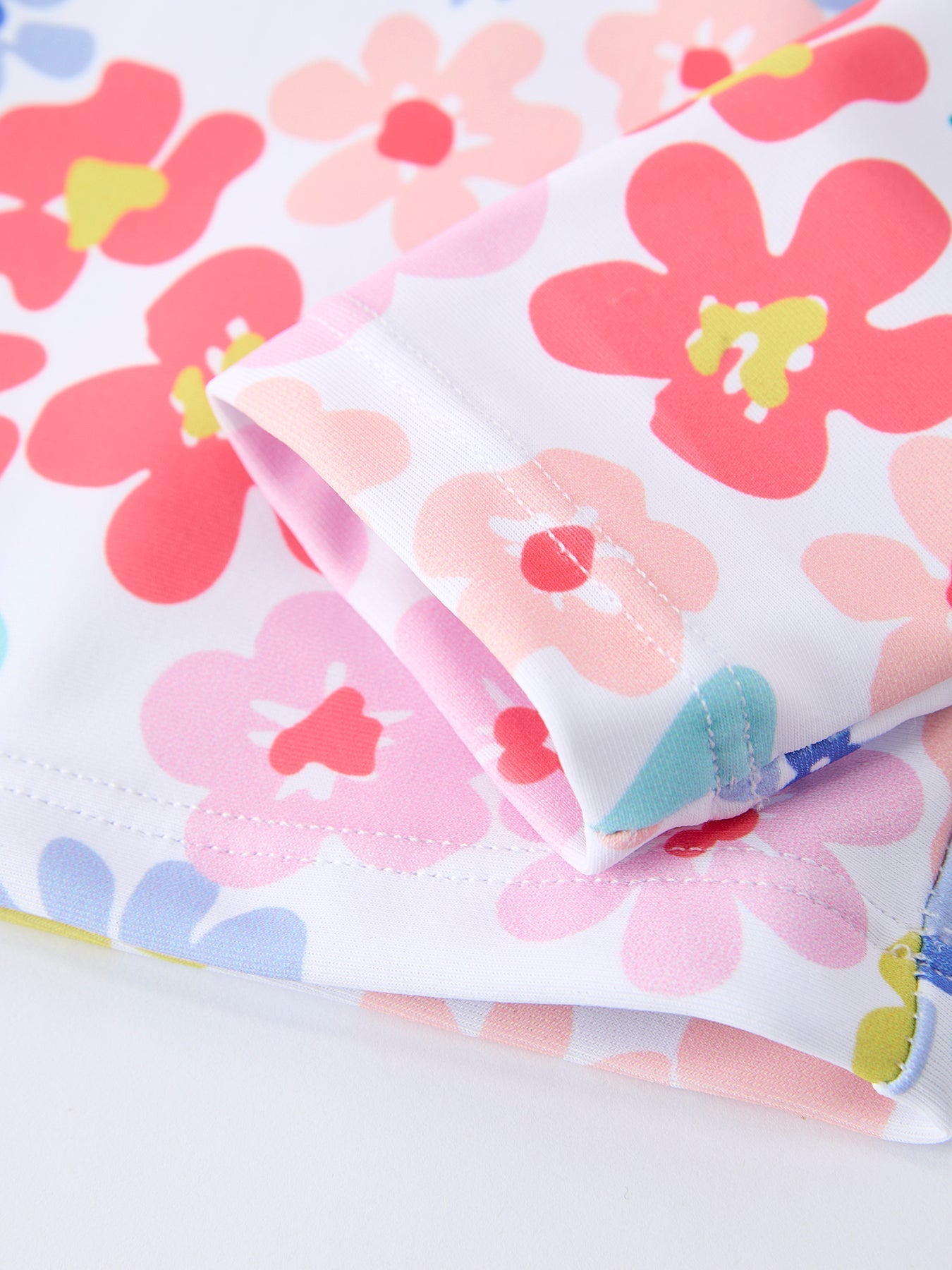 Summer Floral Girls Long Sleeve Swim Set