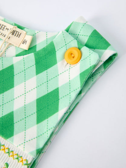 Spring Golf Embroidered Baby Boys Smocked Romper