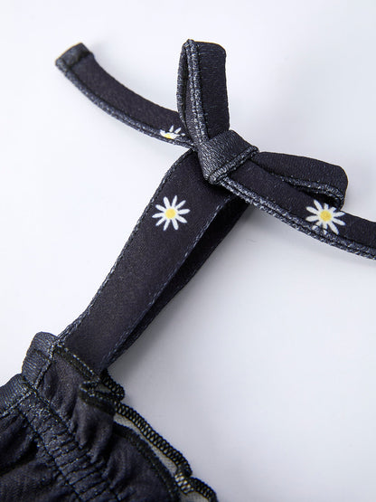 Summer Daisy  Girls Bow Ruffle Set