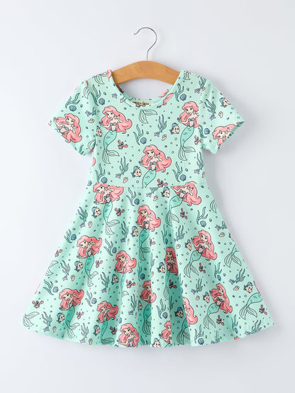 Summer Ocean Girls Short Sleeves Dress