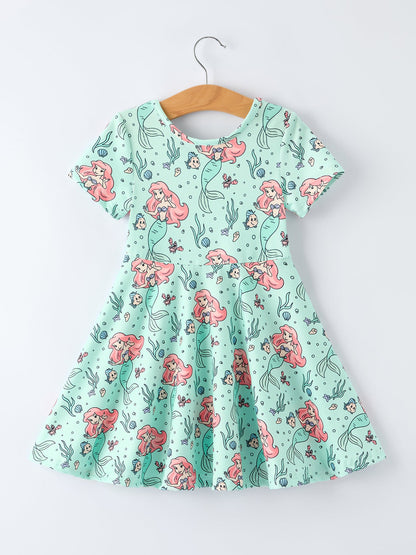 Summer Ocean Girls Short Sleeves Dress