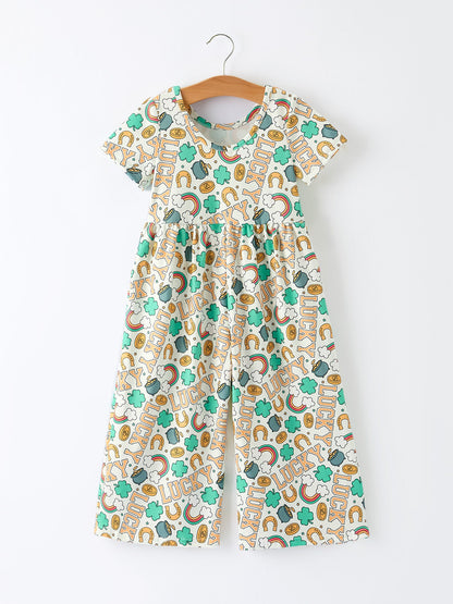 St Patrick's Day Shamrock Girl Jumpsuit