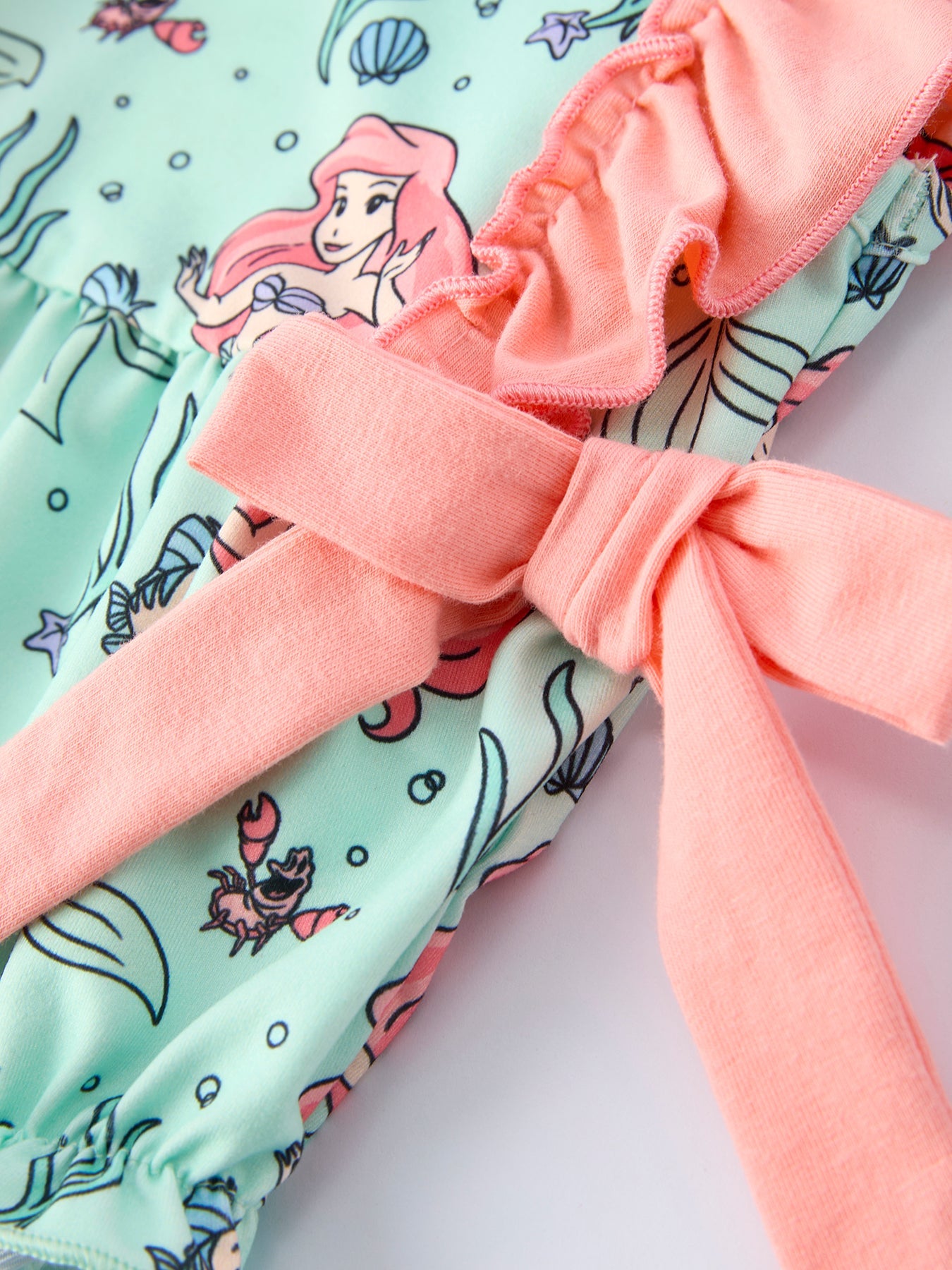 Summer Ocean Girls Bow Ruffle Romper