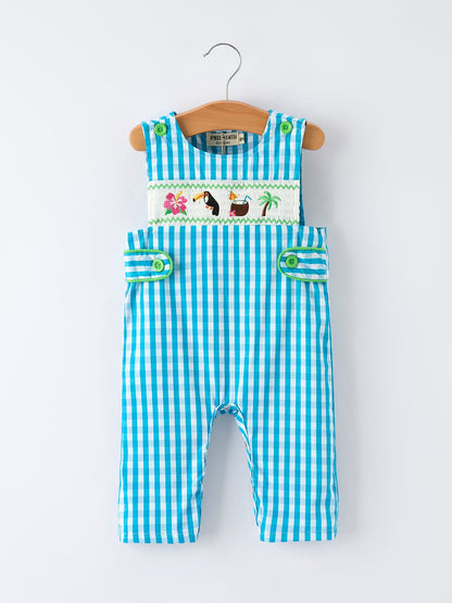 Summer Tropical Embroidered Baby Boys Romper