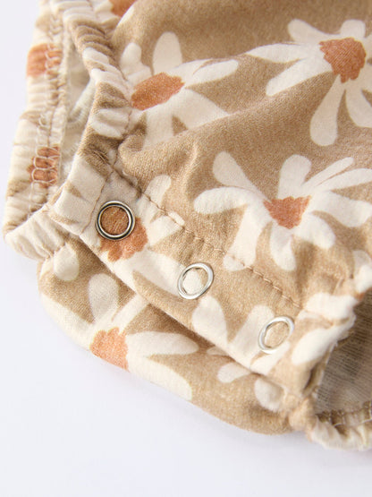 Floral Daisy Baby Girl Spaghetti Strap Romper