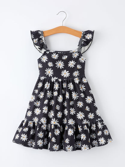 Girls Daisy and Mustard Yellow Dress 2-piece Set