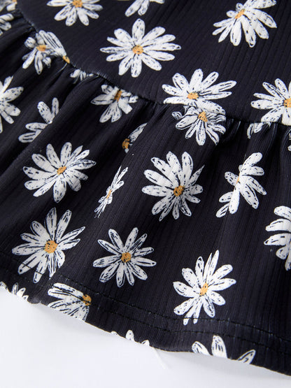 Girls Daisy and Mustard Yellow Dress 2-piece Set