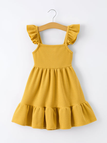 Girls Daisy and Mustard Yellow Dress 2-piece Set