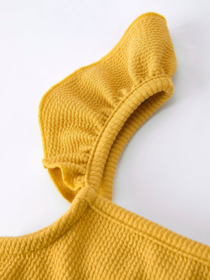 Girls Daisy and Mustard Yellow Dress 2-piece Set