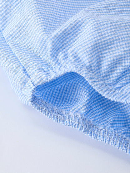 Blue Smocked Church Christ Bishop Christening Baby Boy Bloomer Set