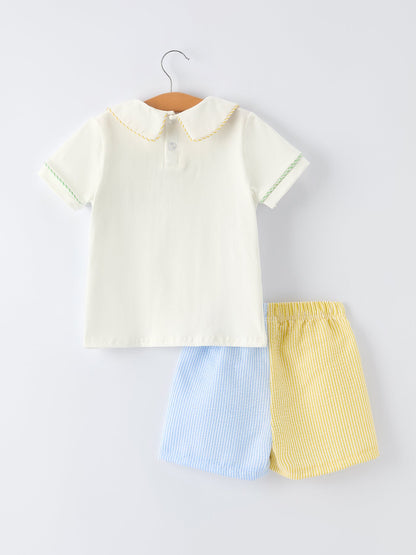 PREORDER "Jesus Loves Me "Embroidered Toddler Boys'Set