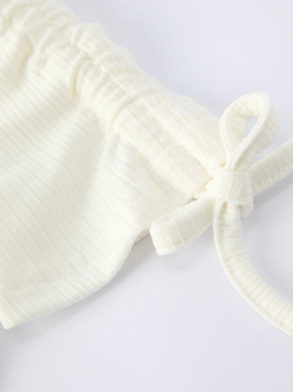 Girls' Spring Daisy Set Ruched Tie Sleeve