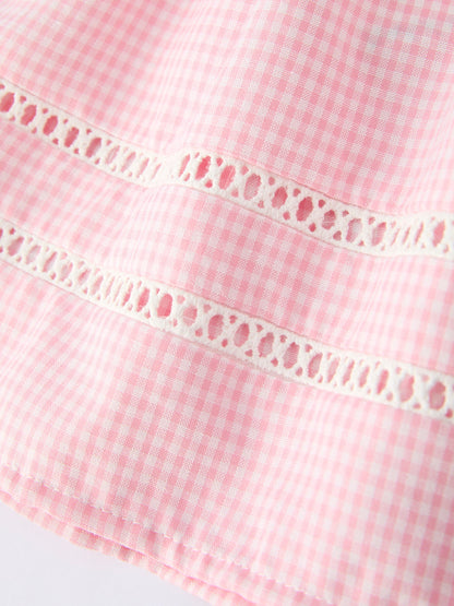 Pink Smocked Church Christ Bishop Christening Baby Girls Bloomer Set