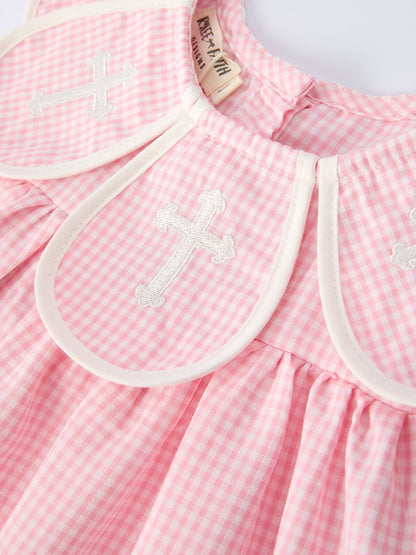 Pink Smocked Church Christ Bishop Christening Girls Dress