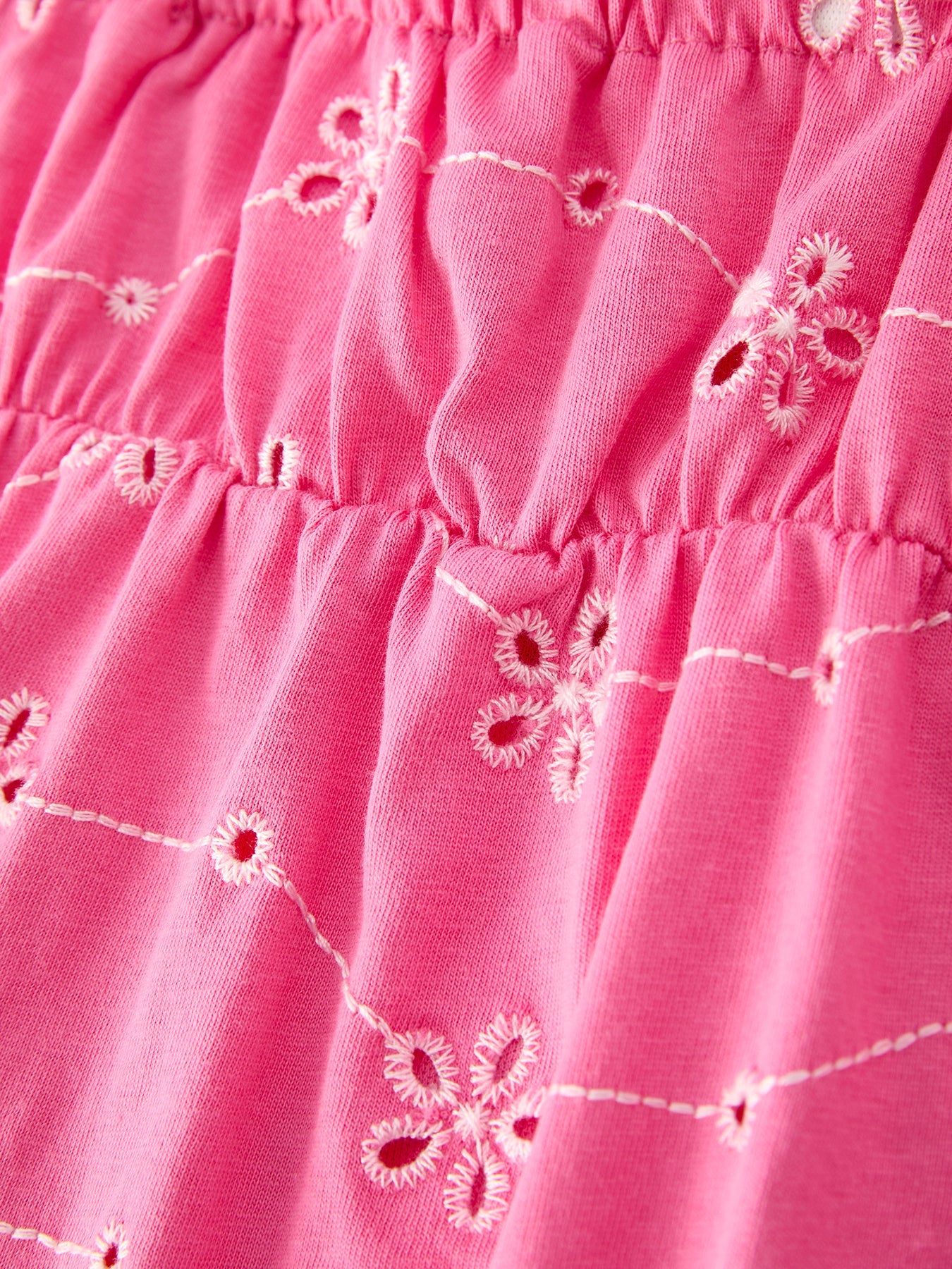 Pink Color Girl Bow Strap Ruffle Dress