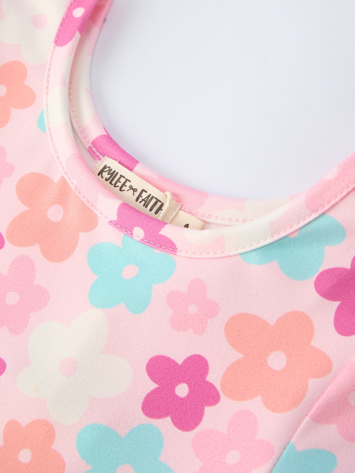 Girl Colorful Floral Short Sleeve Dress