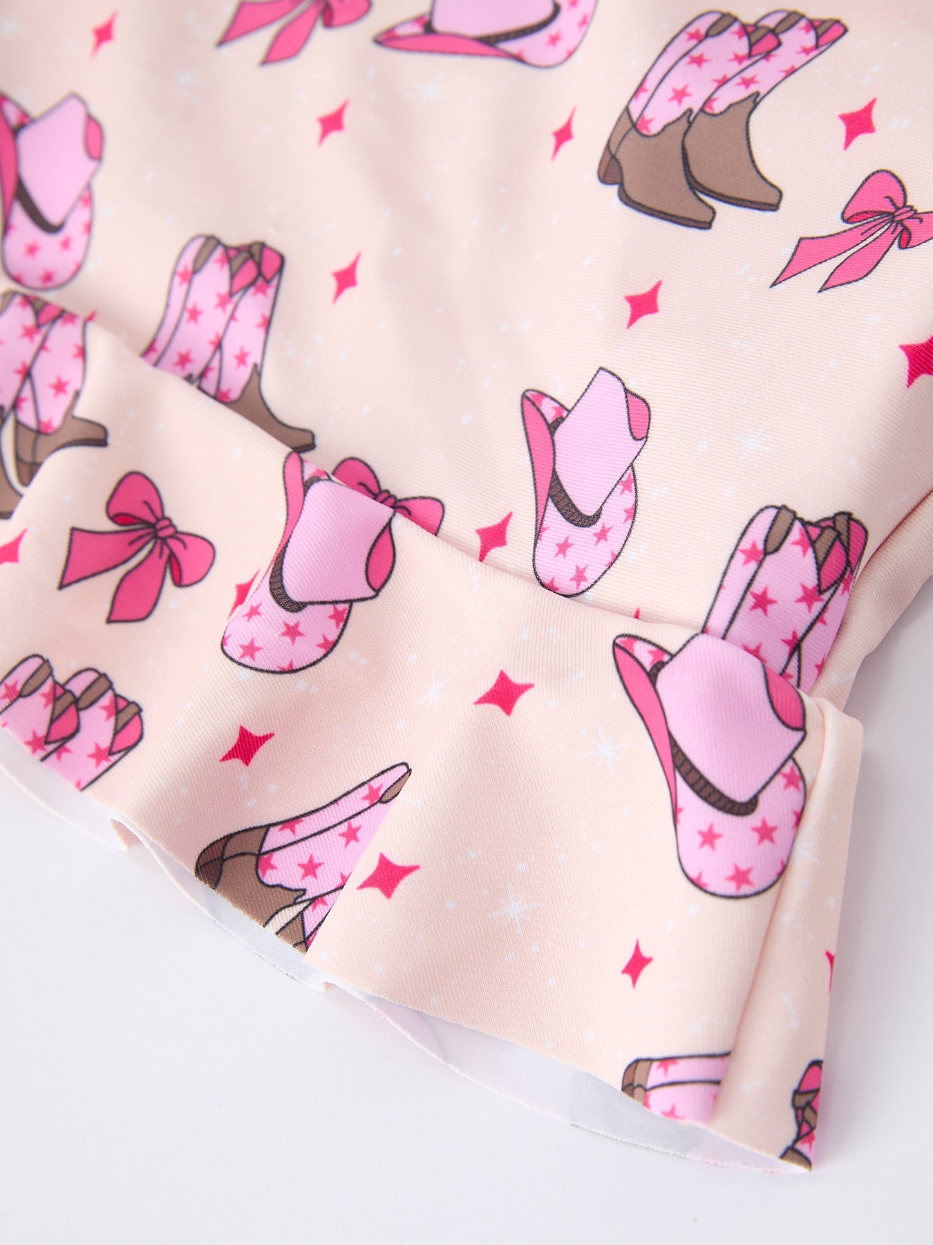 Western Girls Two Piece Swimsuit Ruffle