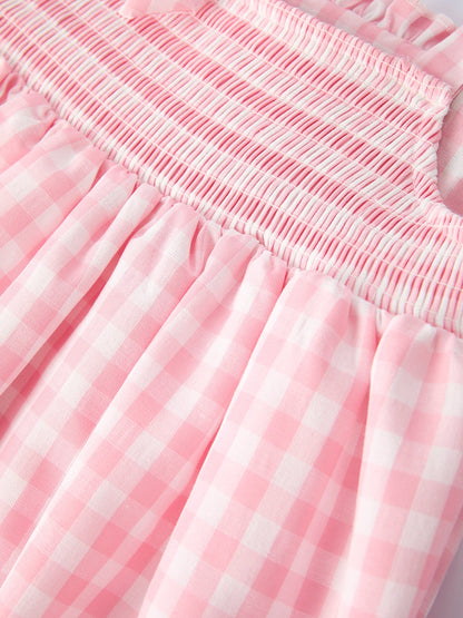 Strawberry Embroidery Girl Dress Bow Strap Ruffle