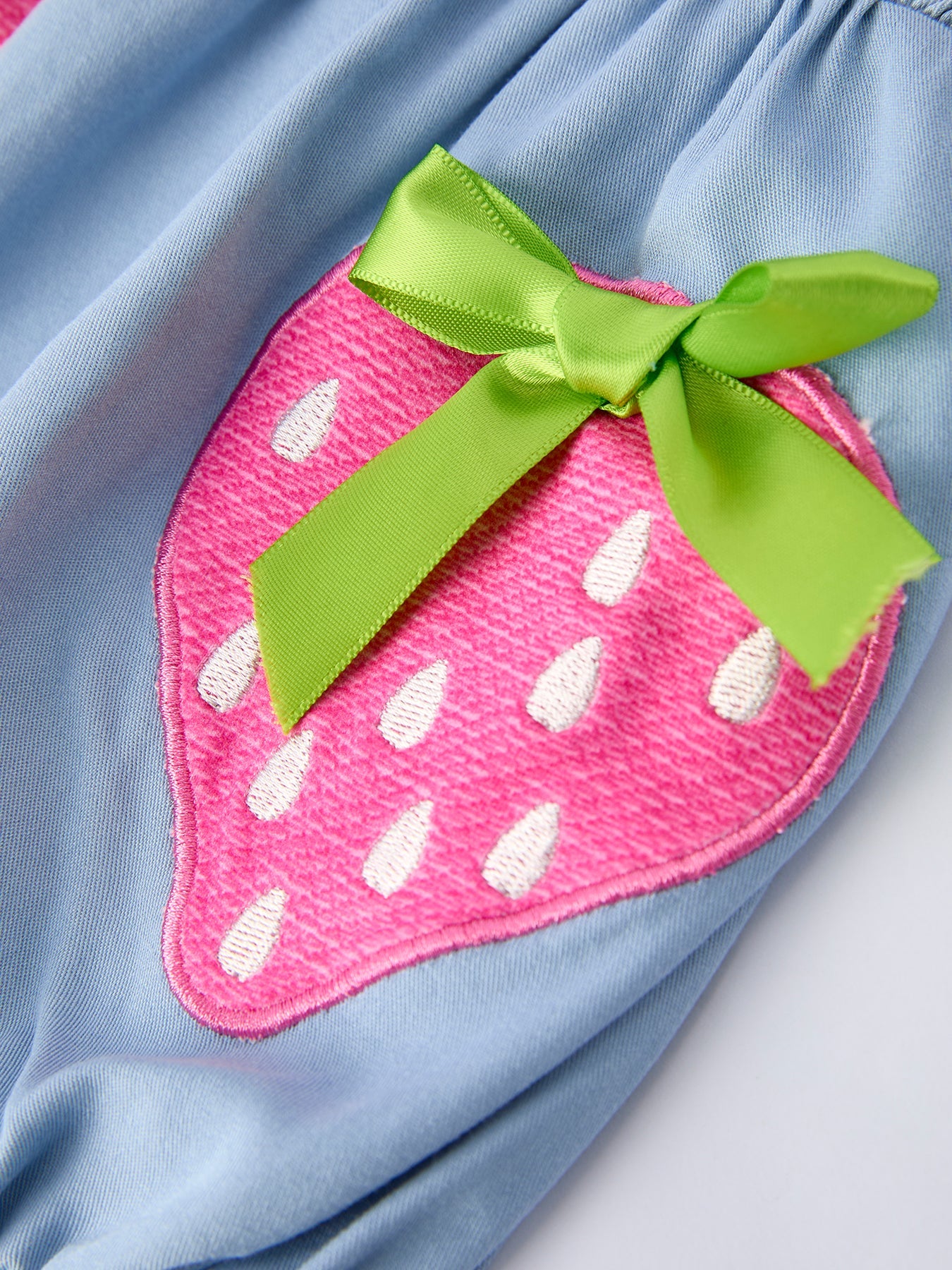 Summer Strawberry Smocked Applique Girl Romper