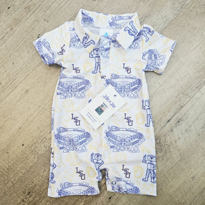 LSU Baseball Polo Romper (Officially Licensed)