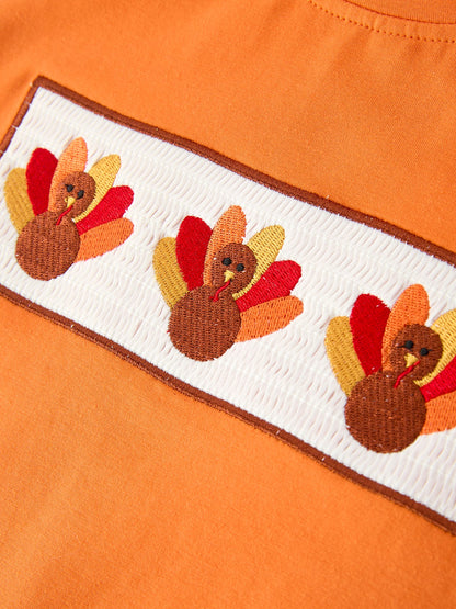 Thanksgiving Turkey Plaid Boys Pants Set