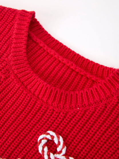 Mom and Me Winter Christmas Red "merry" Pullover Sweater