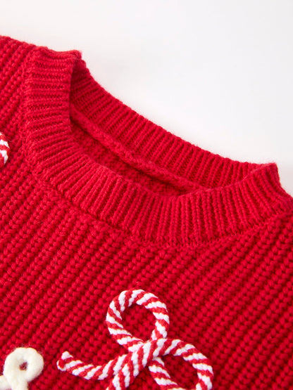 Mom and Me Winter Christmas Red "merry" Pullover Sweater
