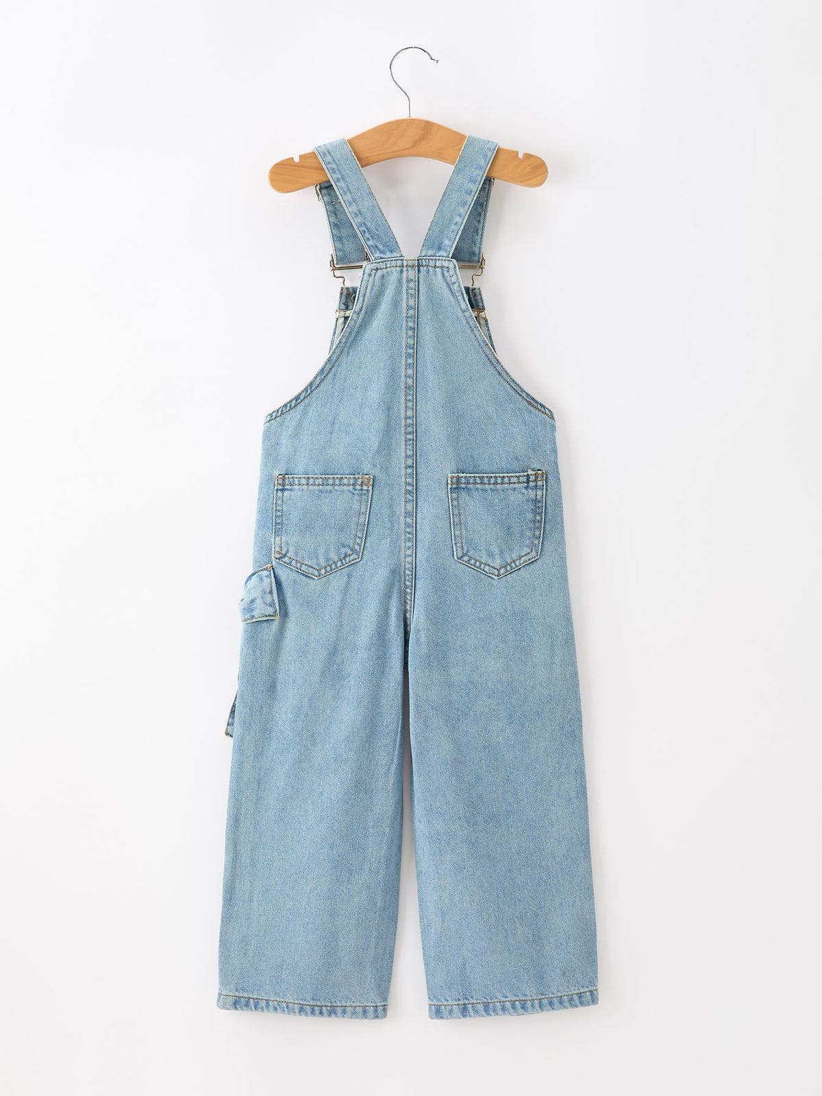 Bow Denim Girl Overalls Wide Leg Jumpsuit