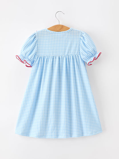 Christmas Santa Bow Plaid Girls Dress