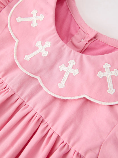 Church Christ White Cross Bishop Christening Girls Bloomer Set