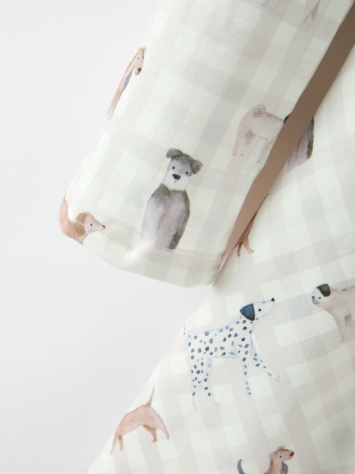 Fall Plaid Dog Print Girls Long Sleeve Twirl Dress