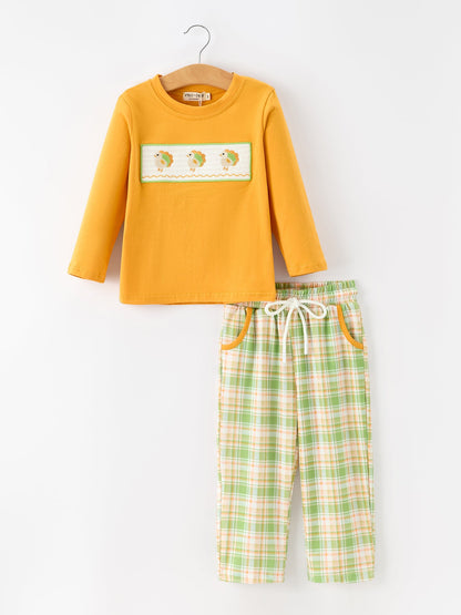 Thanksgiving Turkey Smocked Boys Pant Set