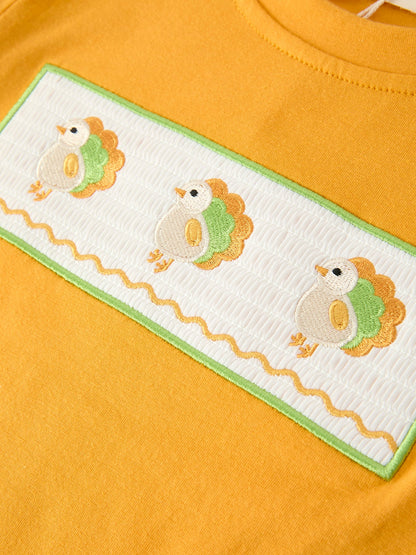 Thanksgiving Turkey Smocked Boys Pant Set