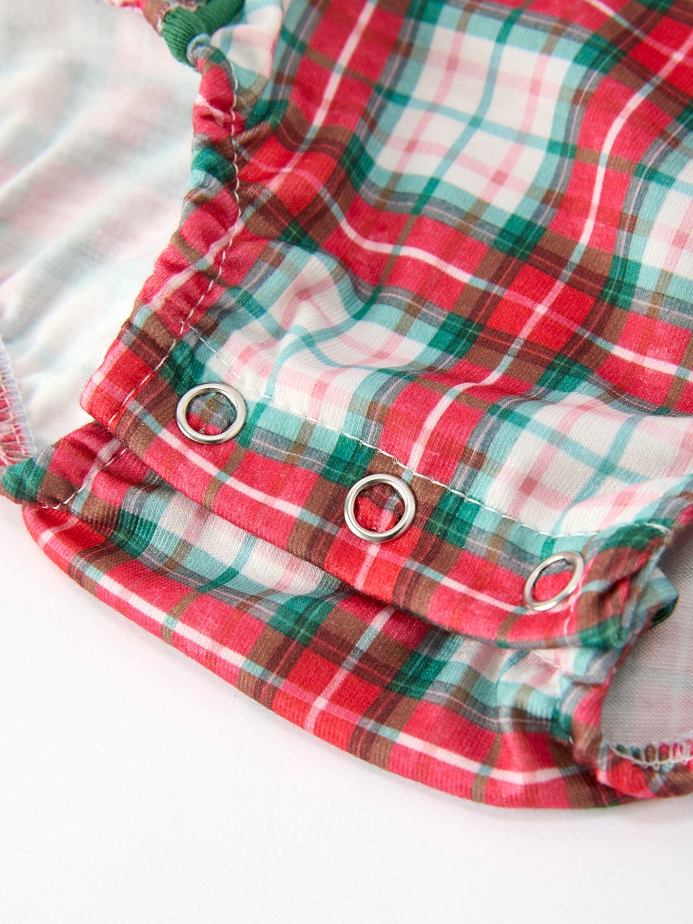 Christmas Tree Plaid Boys Romper Peter Pan Collar Smocked