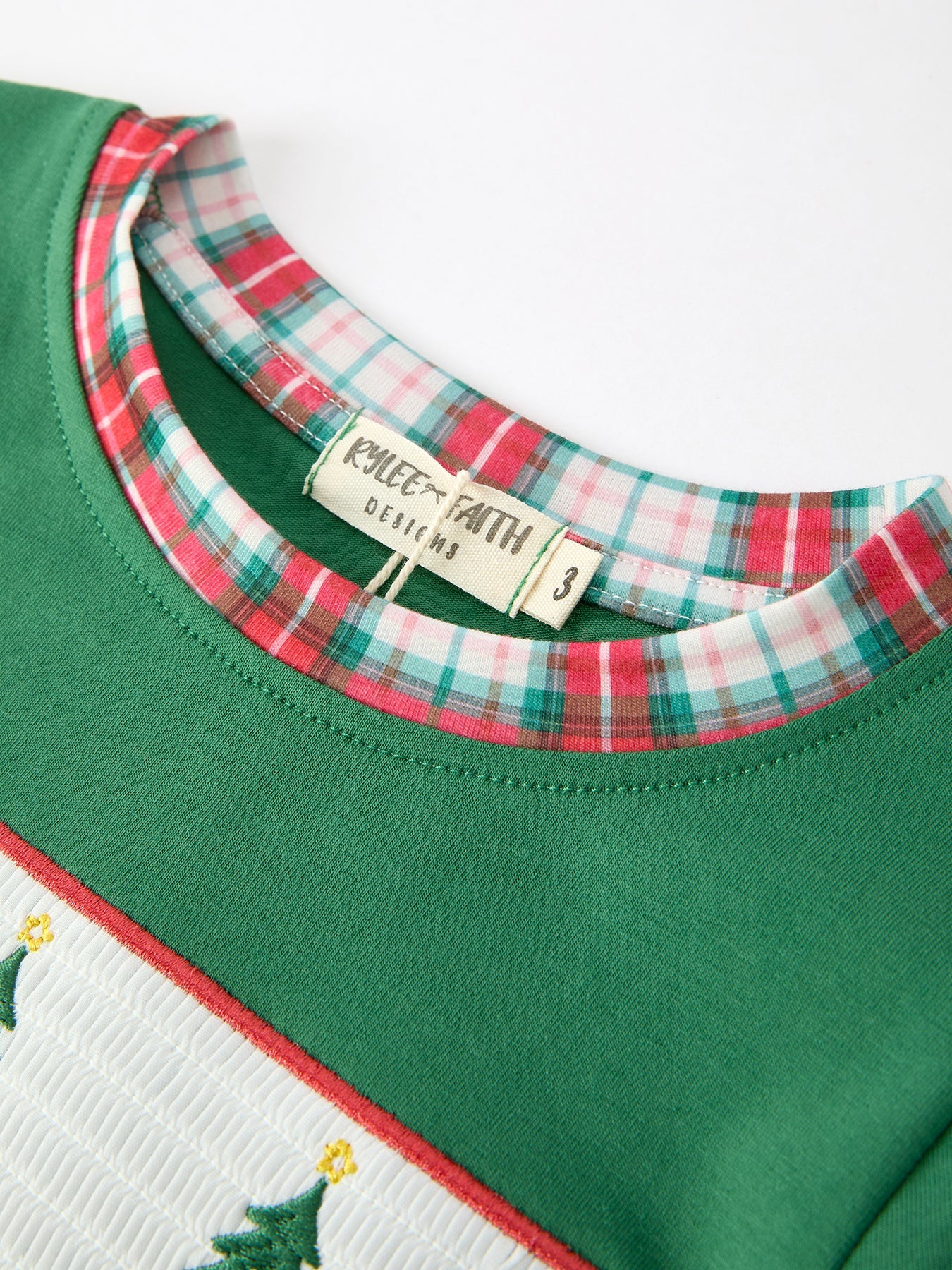 Christmas Tree Plaid Boys Set Long Sleeve Top Pants
