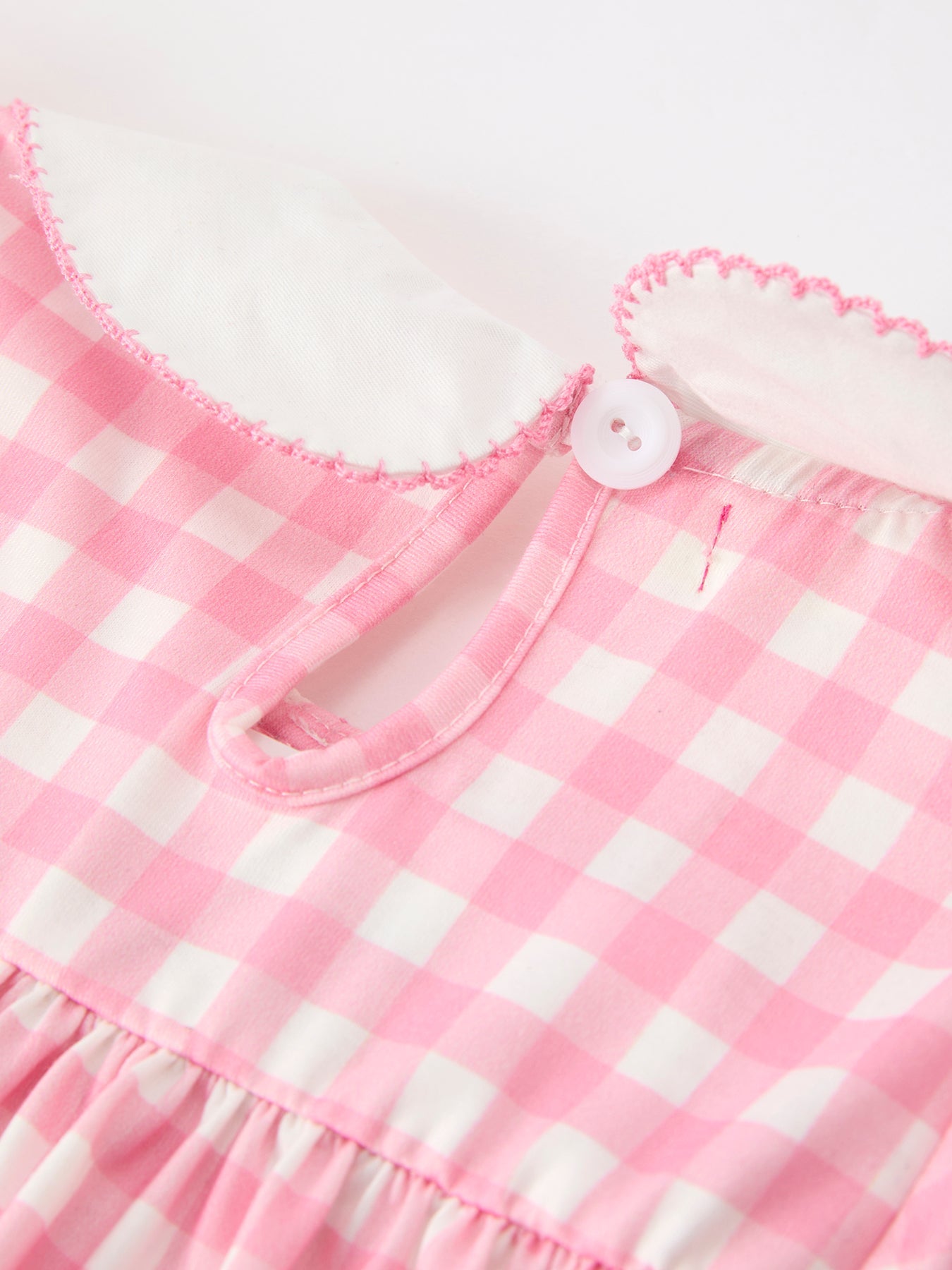 Halloween Ghost Embroidered Girls Dress Peter Pan Collar Bow