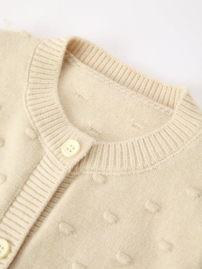 Christmas Tree Knit Cardigan Kids Holiday Sweater Button Front