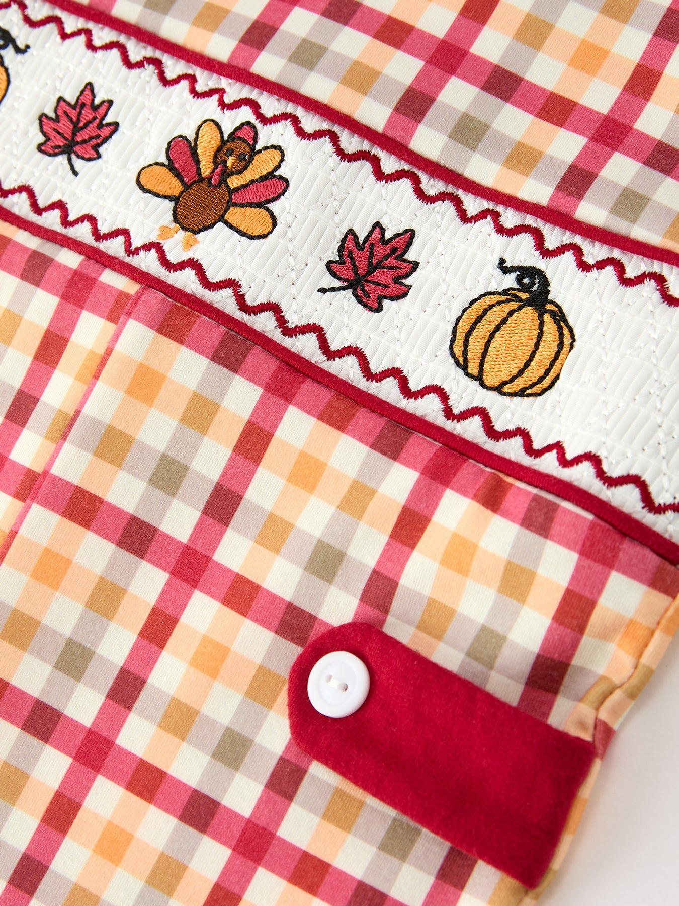 Boy Thanksgiving Pumpkin Turkey Maple Leaf Plaid Jonjon